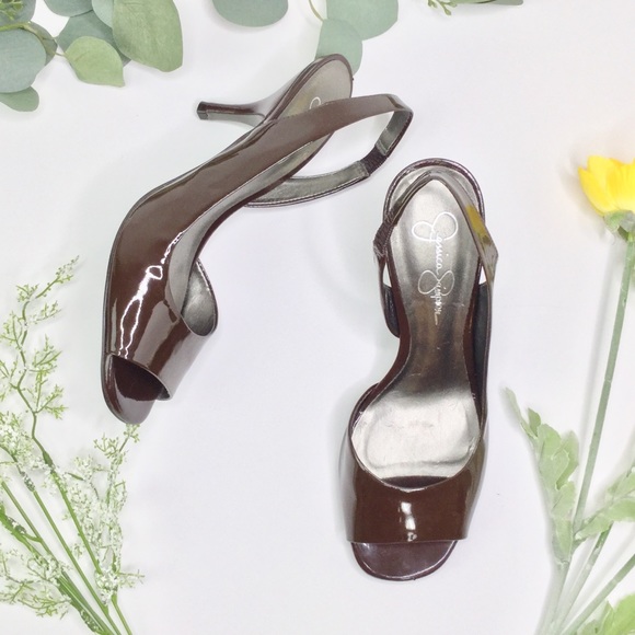 Jessica Simpson Shoes - Jessica Simpson Patent Leather Peep Toe Pumps